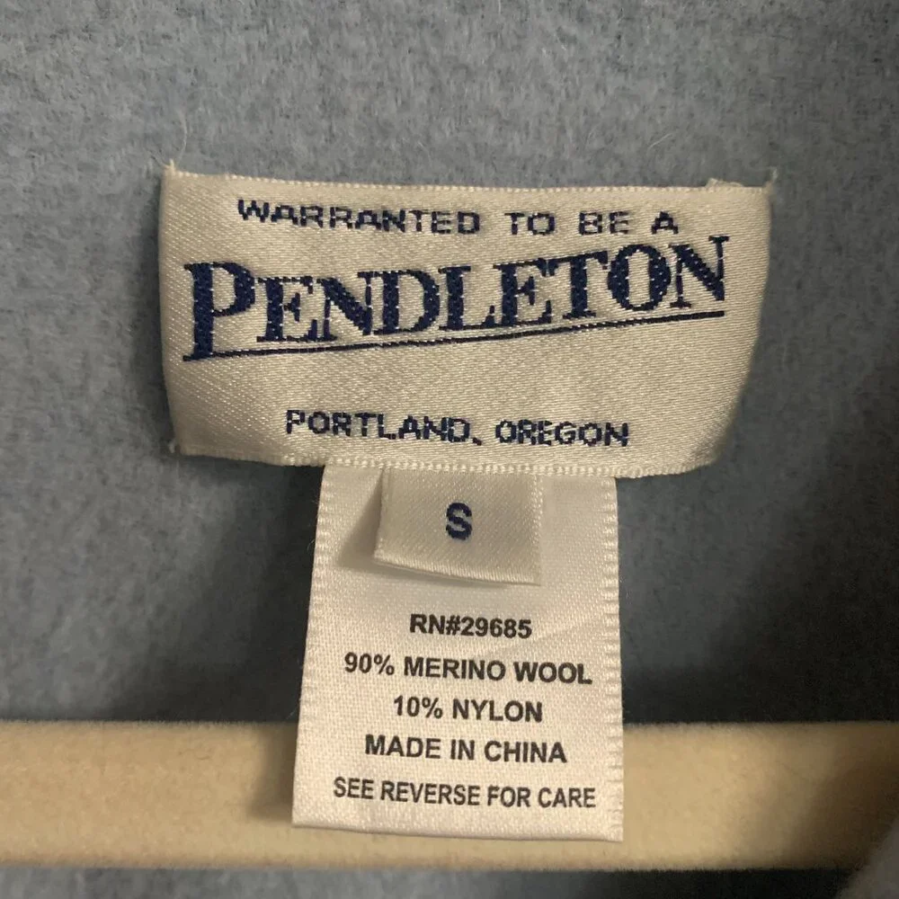 Pendleton Gray Light Blue Reversible Women's Small Button Down Cardigan EUC